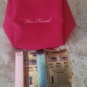 Too Faced- Better than sex waterproof Mascaras (2)with makeup bag.